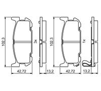 BOSCH 0 986 494 226 Kit pastiglie freno, Freno a disco per MAZDA