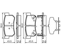 BOSCH 0 986 494 237 Kit pastiglie freno, Freno a disco per SSANGYONG