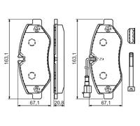 Bosch BP1224 - Pastiglie Freni Auto, Asse Anteriore - Qualità Bosch - Riduzione del Rumore e della Polvere - Certificazione ECE-R90 - Senza Rame - 1 Confezione da 4 Pastiglie - Con Accessori
