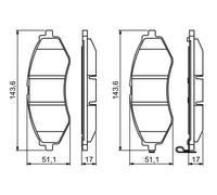 Set di pastiglie freno BOSCH 0 986 494 343, anteriore