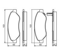 BOSCH 0 986 494 345 Kit pastiglie freno, Freno a disco per OPEL,VAUXHALL