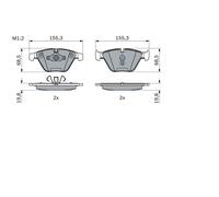 Set di pastiglie freno BOSCH 0 986 494 354, anteriore