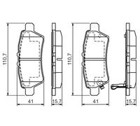 BOSCH 0 986 494 369 Kit pastiglie freno, Freno a disco per NISSAN