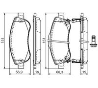 BOSCH 0 986 494 379 Kit pastiglie freno, Freno a disco per HONDA