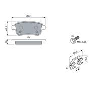 BOSCH 0 986 494 384 Kit pastiglie freno, Freno a disco per RENAULT