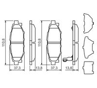 BOSCH 0 986 494 444 Kit pastiglie freno, Freno a disco per SUBARU,TOYOTA