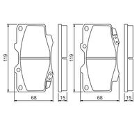 BOSCH 0 986 494 497 Kit pastiglie freno, Freno a disco per TOYOTA