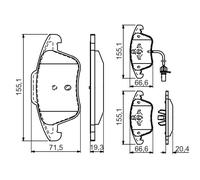 BOSCH Kit pastiglie freno, Freno a disco 0986494538 | Compatibile con: AUDI A4 Allroad B8, A4 B8, A4 B8 Avant, A5, A5 Cabriolet, A5 Sportback