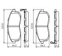 Set di pastiglie freno BOSCH 0 986 494 572, anteriore