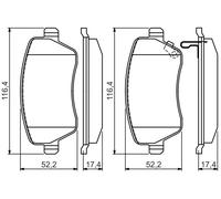 BOSCH 0 986 494 573 Kit pastiglie freno, Freno a disco per NISSAN