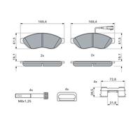 Set di pastiglie freno BOSCH 0 986 494 581, anteriore