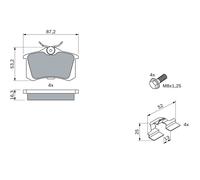 BOSCH 0 986 494 596 Kit pastiglie freno, Freno a disco per AUDI,CITROËN,DS,FORD,