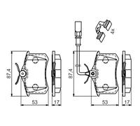 BOSCH 0 986 494 599 Kit pastiglie freno, Freno a disco per FORD,SEAT,VW