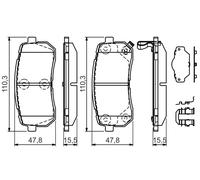 BOSCH 0 986 494 608 Kit pastiglie freno, Freno a disco per HYUNDAI,KIA