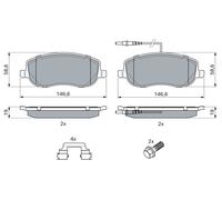 Set di pastiglie freno BOSCH 0 986 494 615, anteriore