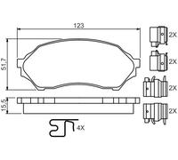 BOSCH 0 986 494 616 Kit pastiglie freno, Freno a disco per MAZDA