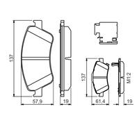 BOSCH 0 986 494 638 Kit pastiglie freno, Freno a disco per TOYOTA