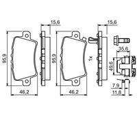 BOSCH 0 986 494 642 Kit pastiglie freno, Freno a disco per HONDA