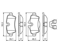 BOSCH 0 986 494 645 Kit pastiglie freno, Freno a disco per MINI