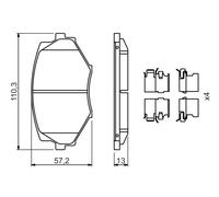 BOSCH 0 986 494 655 Kit pastiglie freno, Freno a disco per MAZDA