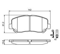 BOSCH 0 986 494 675 Kit pastiglie freno, Freno a disco per MAZDA