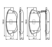 BOSCH 0 986 494 682 Kit pastiglie freno, Freno a disco per TOYOTA