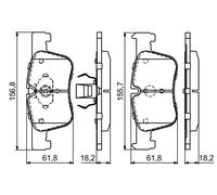 BOSCH 0 986 494 689 Kit pastiglie freno, Freno a disco per BMW