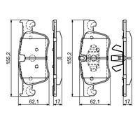 BOSCH 0 986 494 695 Kit pastiglie freno, Freno a disco per CITROËN,FIAT,OPEL,PEU