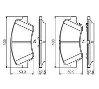 BOSCH 0 986 494 712 Kit pastiglie freno, Freno a disco per HYUNDAI,KIA