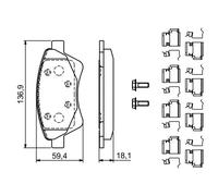 BOSCH 0 986 494 725 Kit pastiglie freno, Freno a disco per RENAULT
