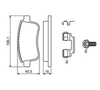BOSCH 0 986 494 735 Kit pastiglie freno, Freno a disco per RENAULT