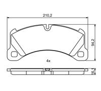BOSCH 0 986 494 757 Kit pastiglie freno, Freno a disco per VW
