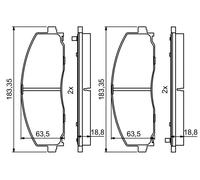 BOSCH 0 986 494 769 Kit pastiglie freno, Freno a disco per FIAT,JEEP,LANCIA