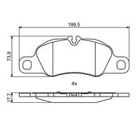 Bosch BP2053 - Pastiglie Freni Auto, Asse Anteriore - Qualità Bosch - Riduzione del Rumore e della Polvere - Certificazione ECE-R90 - Senza Rame - 1 Confezione da 4 Pastiglie