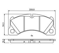 BOSCH 0 986 494 787 Kit pastiglie freno, Freno a disco per PORSCHE