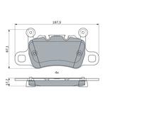 BOSCH 0 986 494 794 Kit pastiglie freno, Freno a disco per BENTLEY,PORSCHE