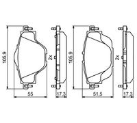 BOSCH 0 986 494 805 Kit pastiglie freno, Freno a disco per CITROËN,DS,GEELY,OPEL