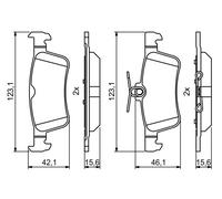 BOSCH 0 986 494 811 Kit pastiglie freno, Freno a disco per PEUGEOT