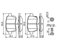 BOSCH 0 986 494 825 Kit pastiglie freno, Freno a disco