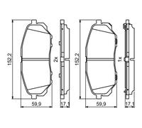 Bosch 0 986 494 827 Kit Pastiglie Freno Freni a Disco Frontale per Hyundai Kia