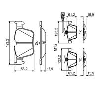BOSCH 0 986 494 835 Kit pastiglie freno, Freno a disco per AUDI