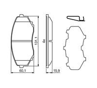 BOSCH 0 986 494 855 Kit pastiglie freno, Freno a disco per MAZDA