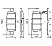 BOSCH 0 986 494 857 Kit pastiglie freno, Freno a disco per FORD,INFINITI,NISSAN,