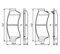 BOSCH 0 986 494 860 Kit pastiglie freno, Freno a disco per MAZDA