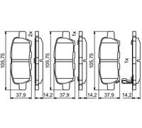 BOSCH 0 986 494 861 Kit pastiglie freno, Freno a disco per INFINITI,NISSAN,SUZUK