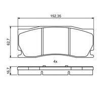 BOSCH 0 986 494 868 Kit pastiglie freno, Freno a disco per JAGUAR