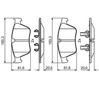 BOSCH 0 986 494 875 Kit pastiglie freno, Freno a disco per MERCEDES-BENZ