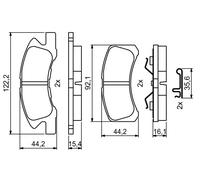 BOSCH 0 986 494 878 Kit pastiglie freno, Freno a disco per MITSUBISHI