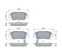 BOSCH 0 986 494 908 Kit pastiglie freno, Freno a disco per HYUNDAI,KG MOBILITY,K