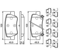 BOSCH 0 986 494 933 Kit pastiglie freno, Freno a disco per TOYOTA